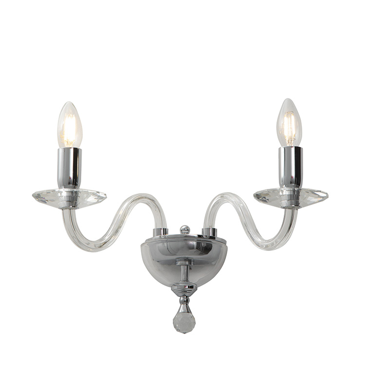 Cristelle – kinkiet E14 IP20 szkło kryształowe, klasyczny design – Rossini