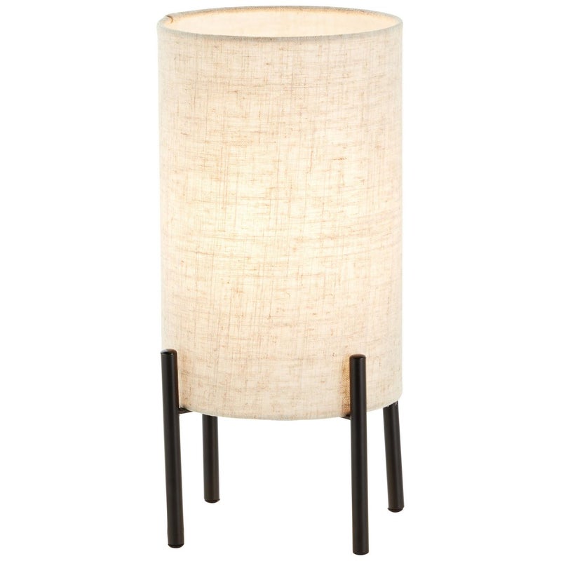 Lampa BRILLIANT, lampa stołowa Fairhill czarny / naturalny, 1x A60, E27, 25W, z wyłącznikiem sznurkowym