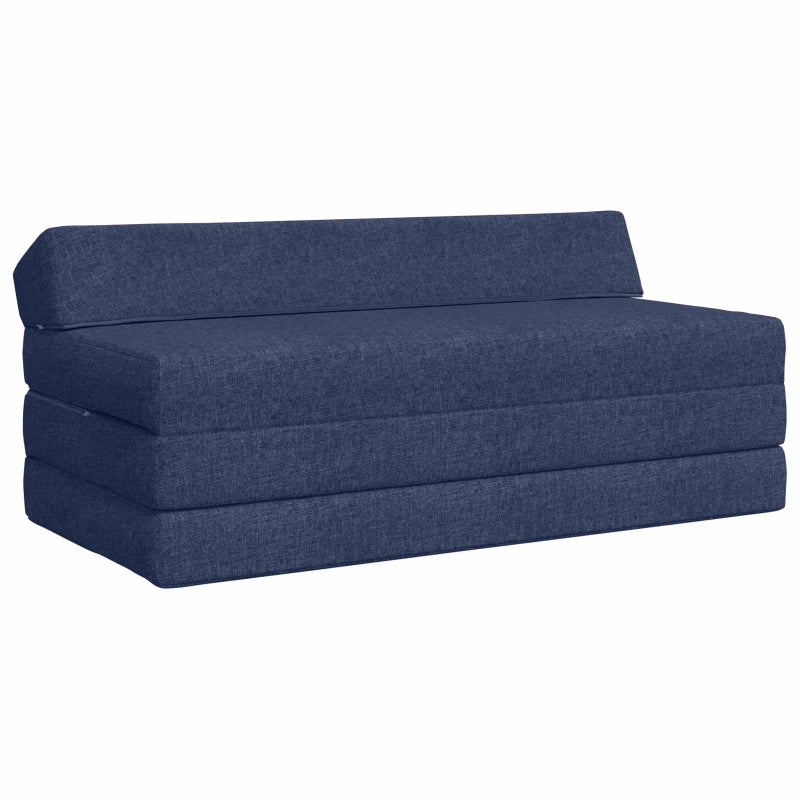 Składana Sofa Łóżko niebieski 120 x 60 x 49 cm tkanina