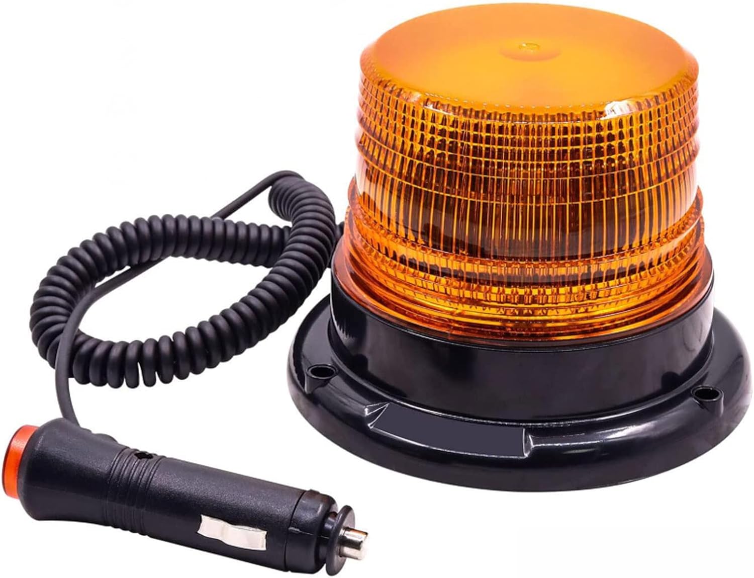 Pomarańczowa lampa błyskowa LED z gniazdem zapalniczki samochodowej, uniwersalna, 12W, migająca, magnetyczna, awaryjna, sygnalizacyjna, ostrzegawcza,