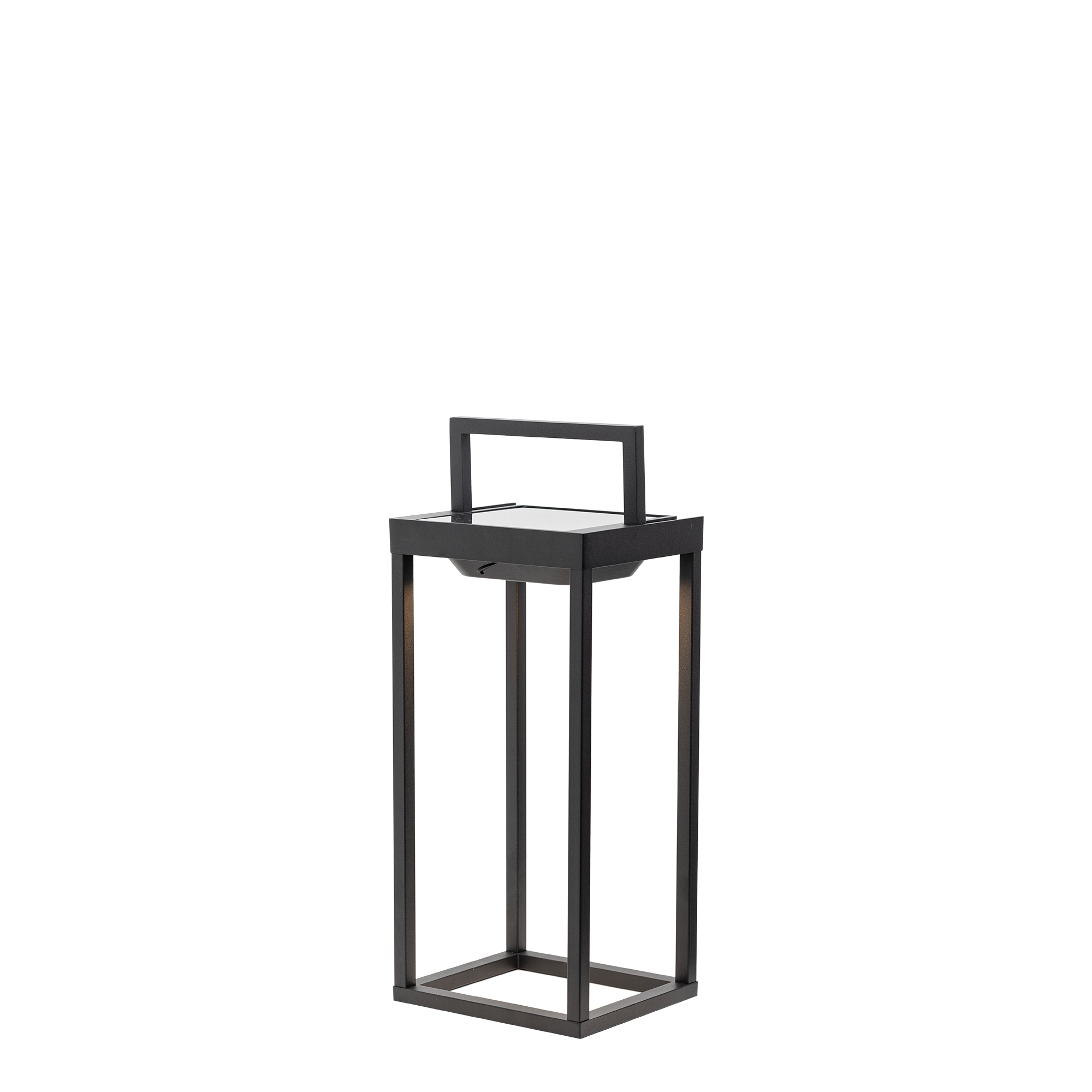 Zafferano - Domowa lampa solarna z 2 diodami LED, 37,3 cm - 2 W, lampa ścienna i stołowa z baterią i czujnikiem zmierzchu - czarna