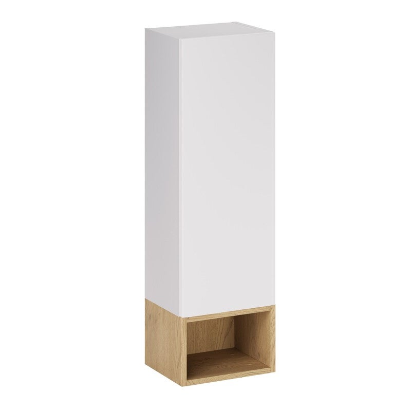 Półsłupek łazienkowy ASTER WHITE 30 cm biały mat z regałem