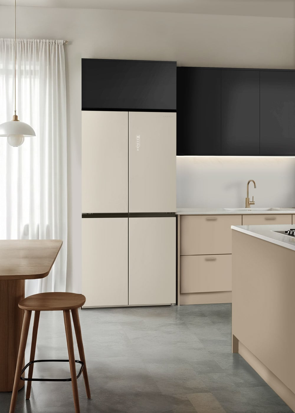 CREATE - FRIDGE STUDIO CROSS DOOR 503 - Lodówka krzyżowa 4-drzwiowa 503L No Frost z Care+ - Blanc cassé