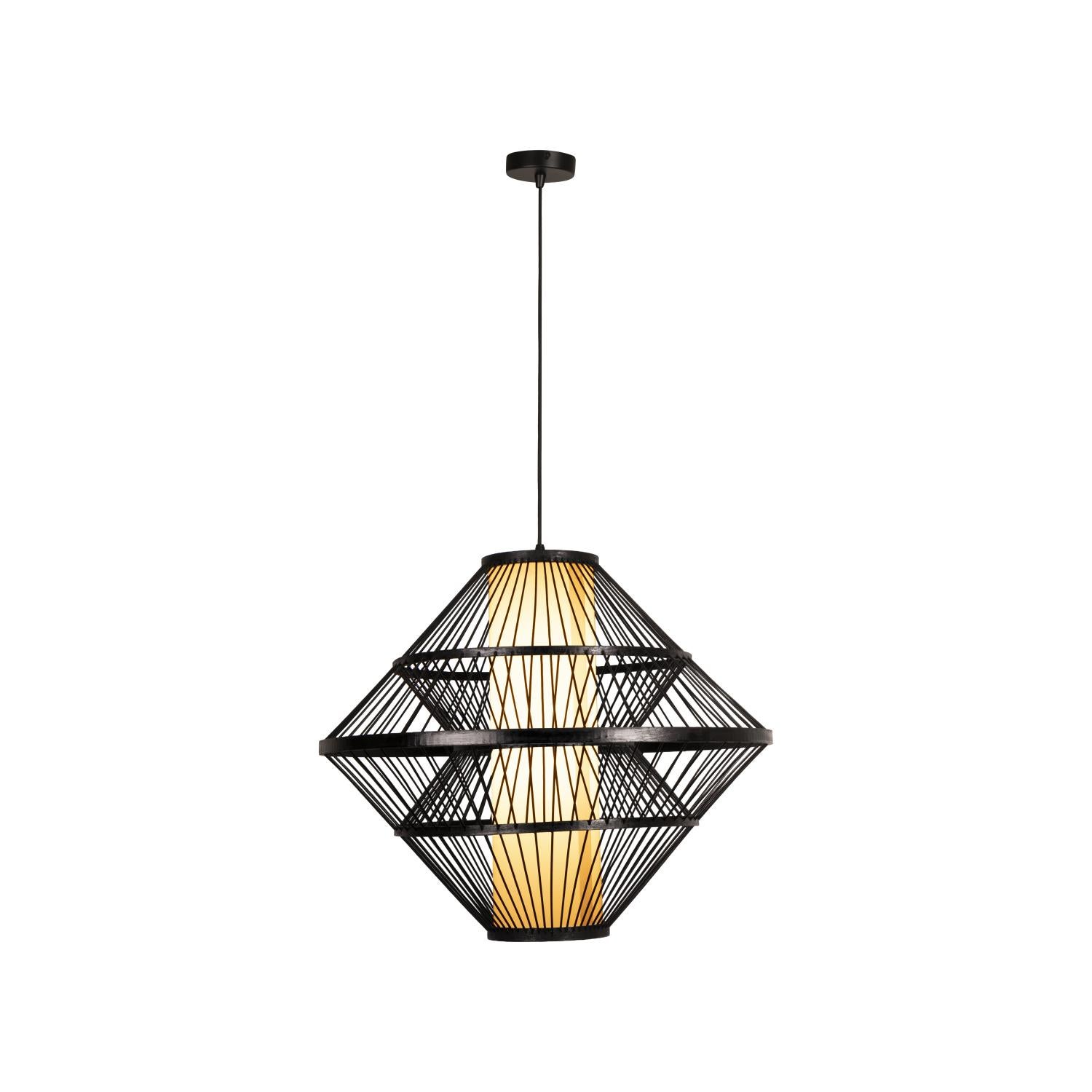 Lampa wisząca PASQUINO czarny 1xE27x40W drewno wym:80x60x60cm IP20 Lucide