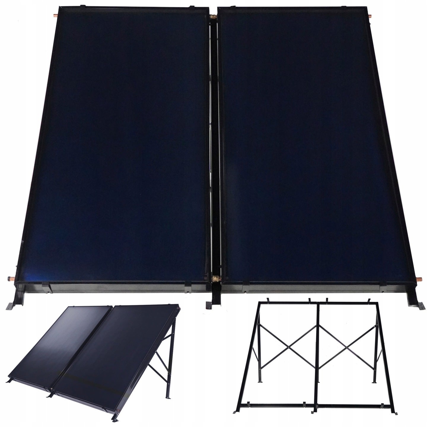 Kolektor słoneczny płaski panel solarny 2x2,5m łatwy montaż zestaw Thunder