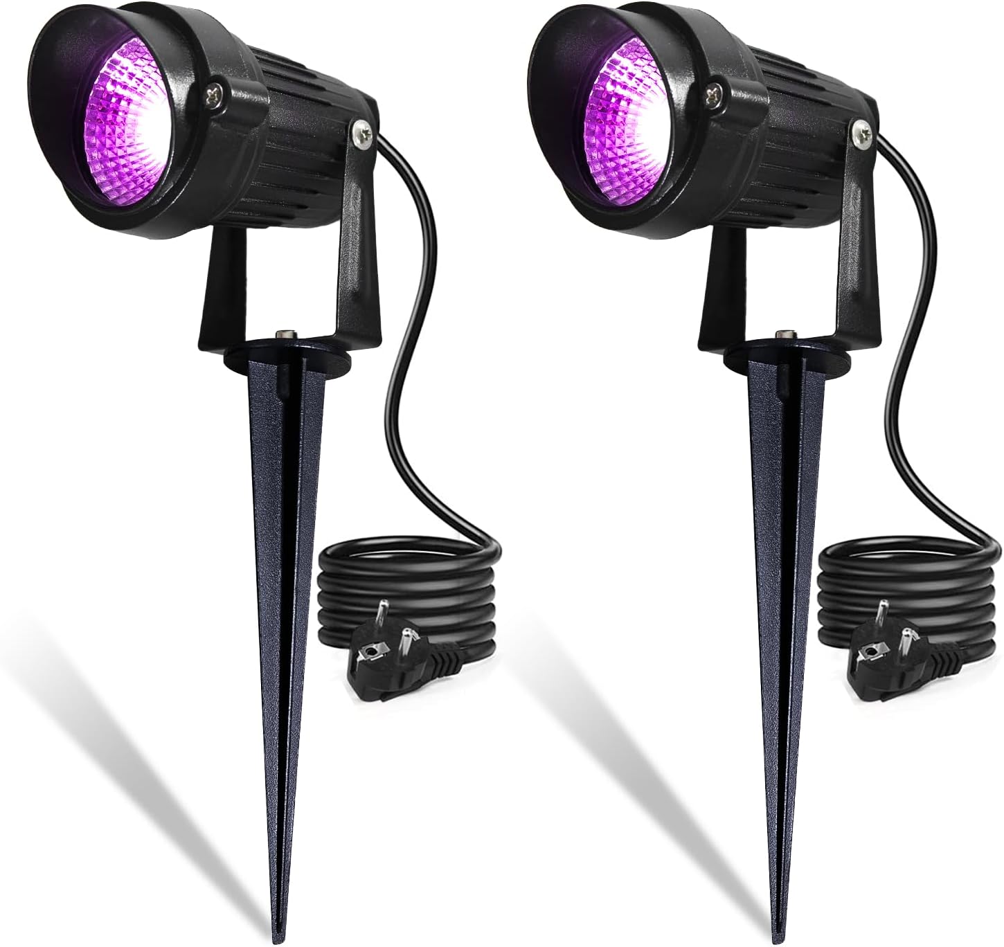 Zewnętrzny projektor LED UV, zestaw 2 diod LED z czarnym światłem, wodoodporność IP66, 385-400 nm, reflektory LED UV na Halloween, DJ-e, dyskoteki, ne