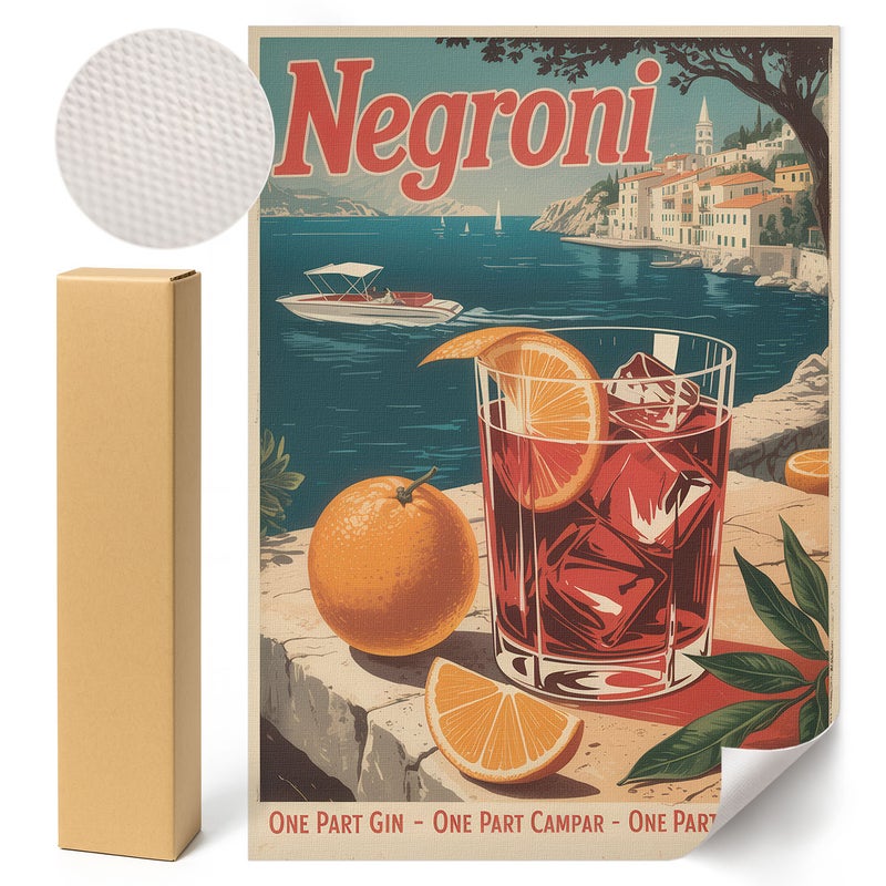 Retro Plakat Negroni plakat - 3 Steps 21x29,7 cm ArtPrintCave