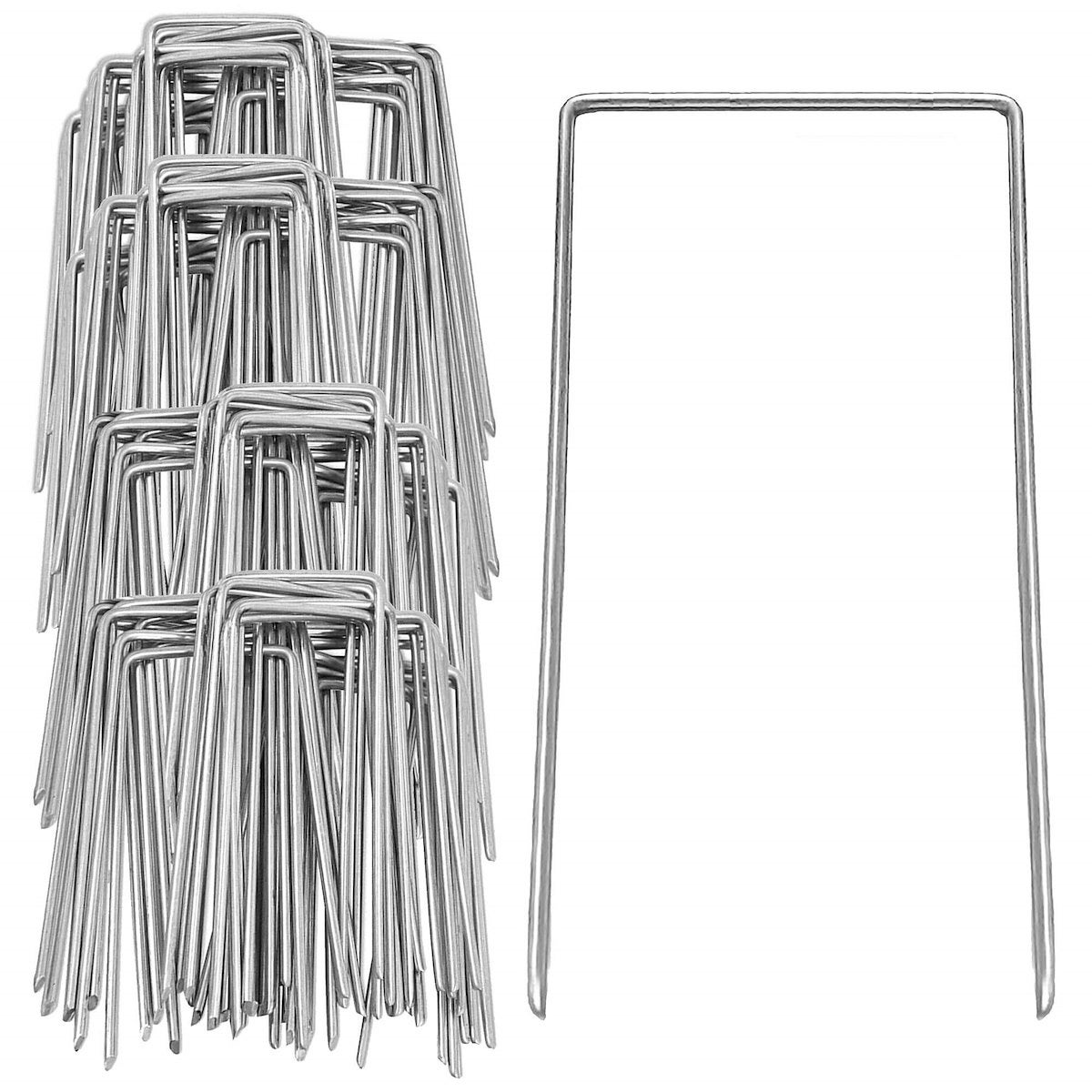 Szpilki do agrowłókniny 15x7 cm metalowe kotwy srebrne 100 szt.