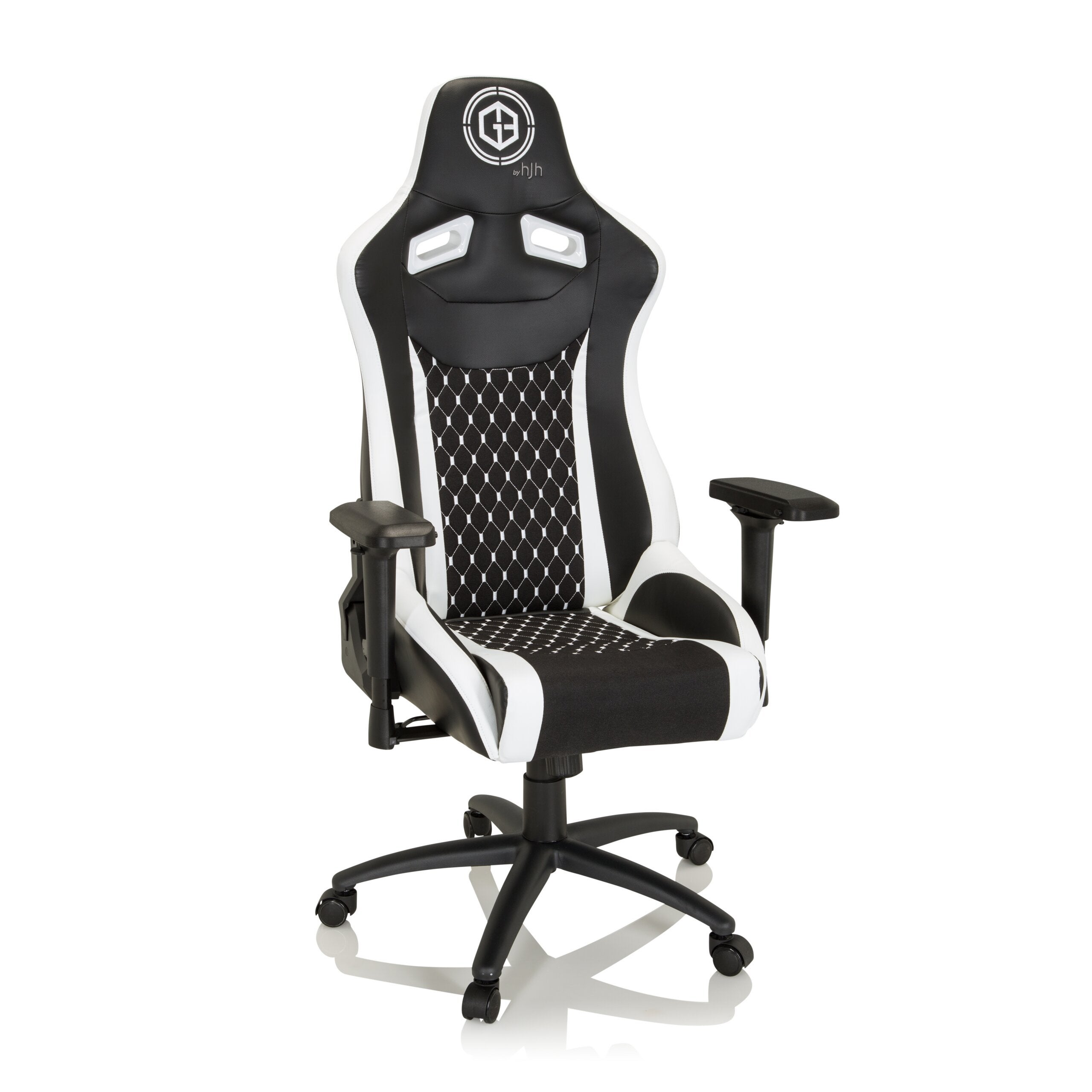 Krzesło gamingowe / krzesło biurowe GAMEBREAKER SX 04 tkanina / sztuczna skóra czarny / biały hjh OF