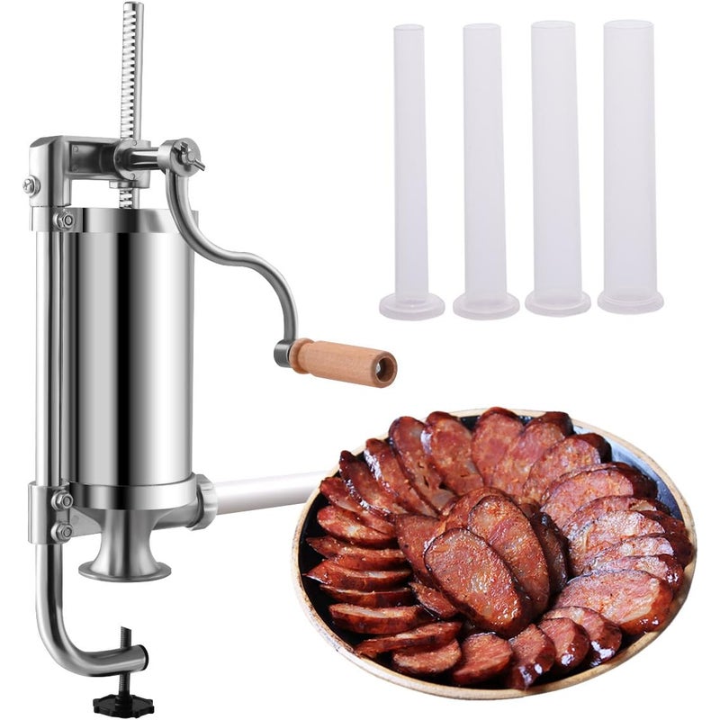 Maszynka do kiełbas z 4 rurkami do napełniania ze stali nierdzewnej 1,5 kg