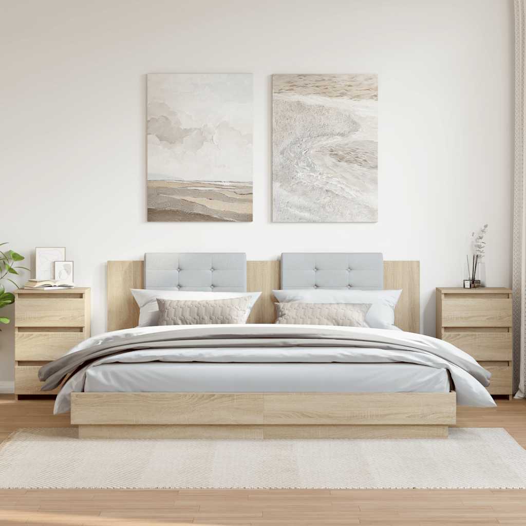 Stolik nocny VidaXL 40x35x62,5 cm z aglomeratu kolor dąb sonoma