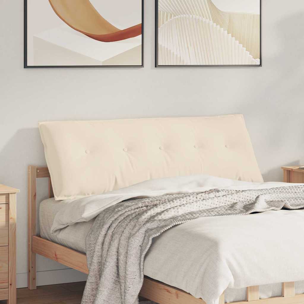 Poduszka na plecy Beżowy 140 x 50 cm Tkanina mikrofibrowa vidaXL