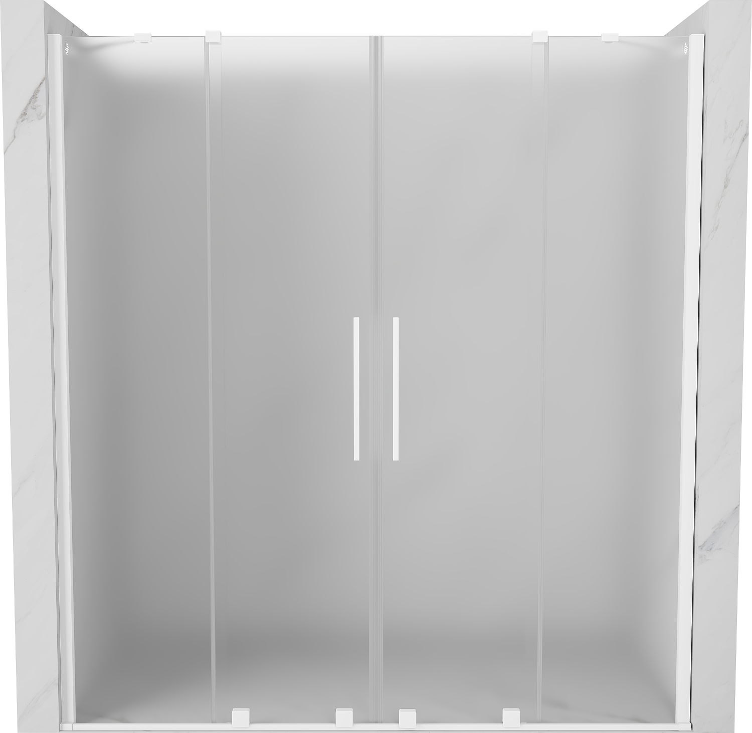 Mexen Velar Duo drzwi prysznicowe rozsuwane 170 cm, szron, białe - 871-170-000-32-20