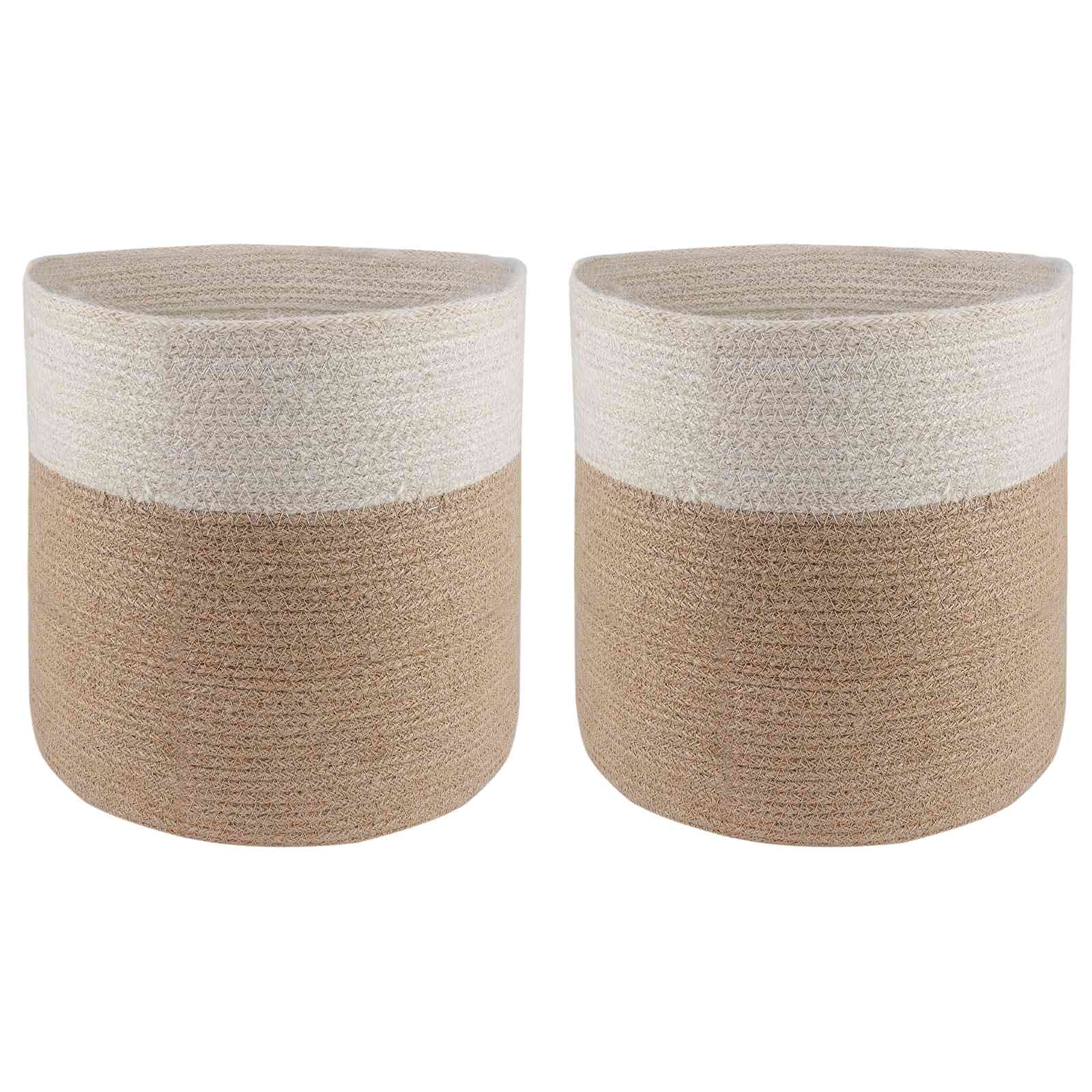 Zestaw doniczek 2 pcs Naturalne i białe Ø 28 x 28 cm vidaXL