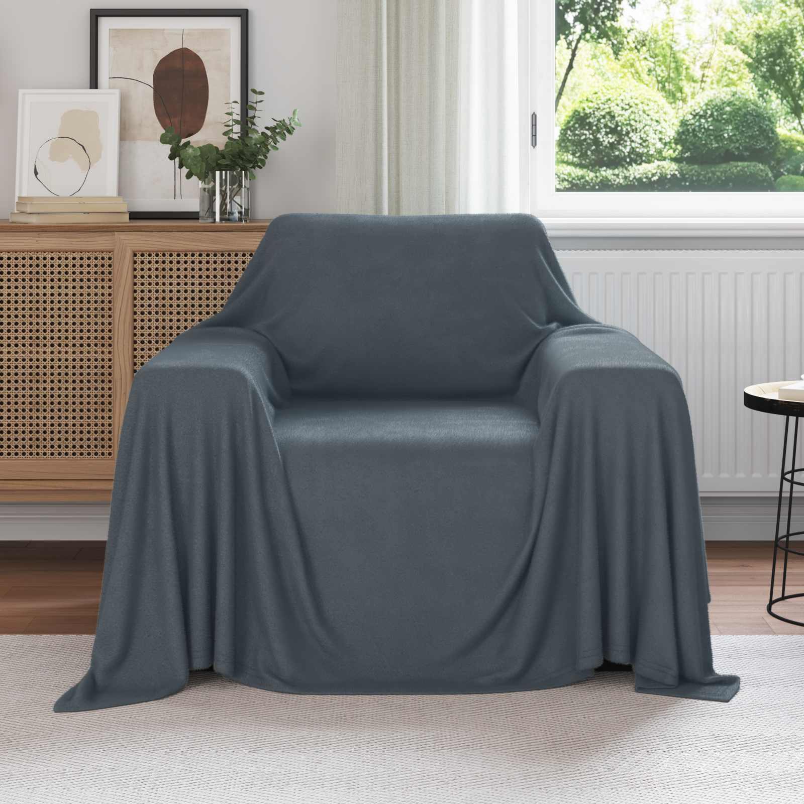 Koce narzutowe 6 pcs Ciemnoszary 210 x 140 cm Polar vidaXL
