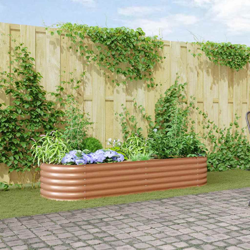 Podniesiony grządka Brązowy 240 x 80 x 44 cm Stal vidaXL