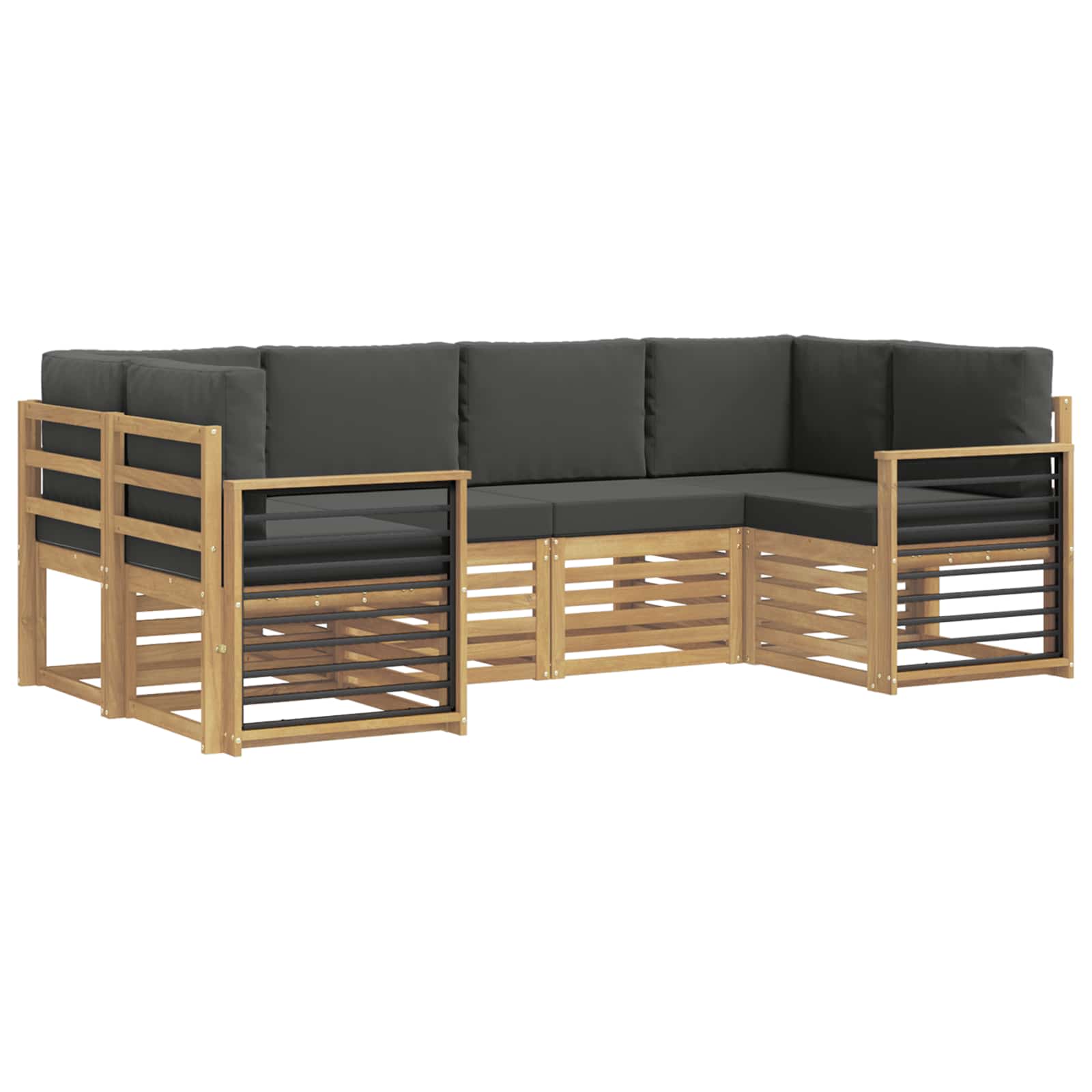 Zestaw sofy narożnej 6 pcs Biały i antracyt 245 x 128,5 x 73 cm