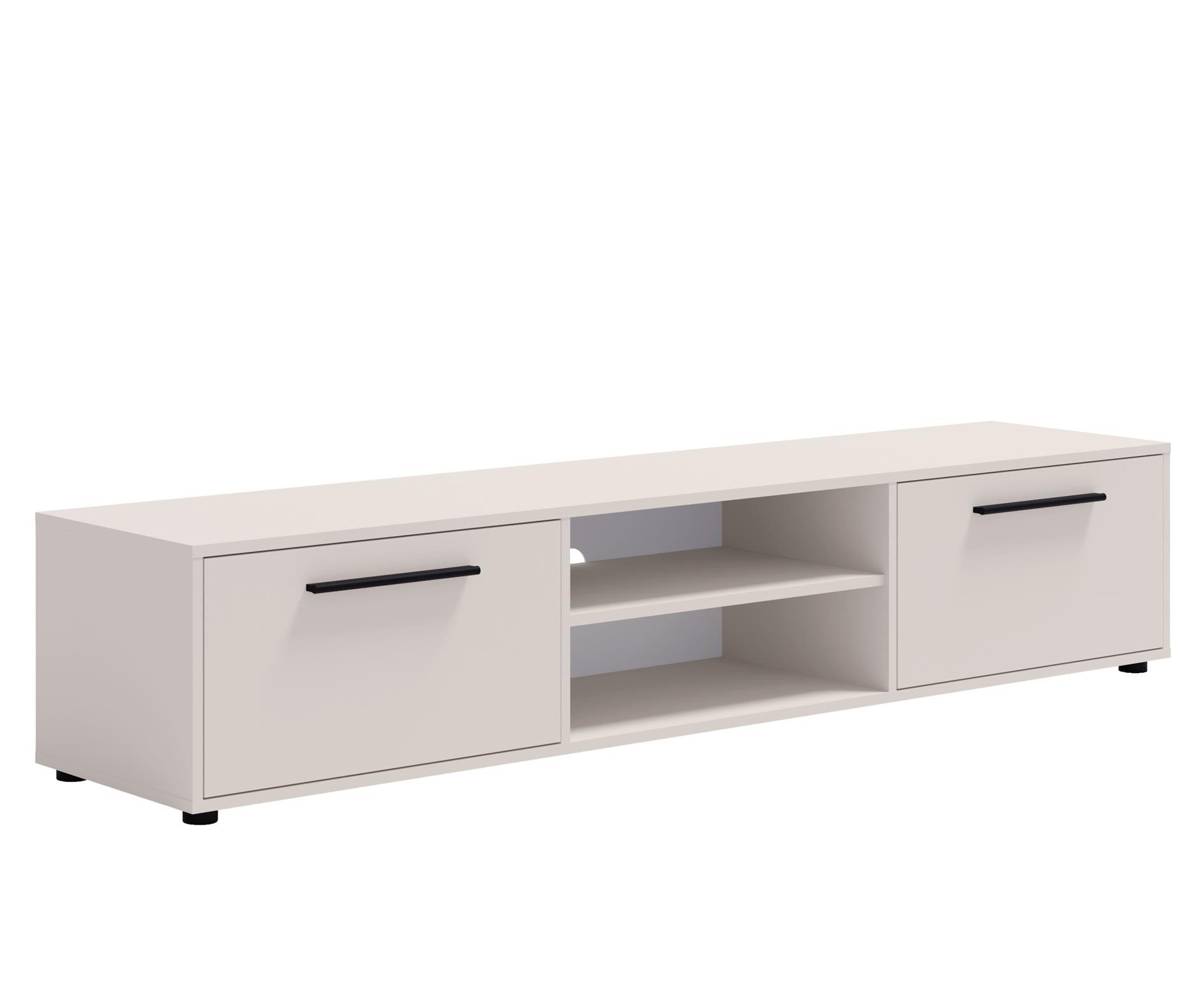 Stylowa Szeroka Dwudrzwiowa Szafka RTV MAXIVO Kaszmirowa do Salonu – 190 cm