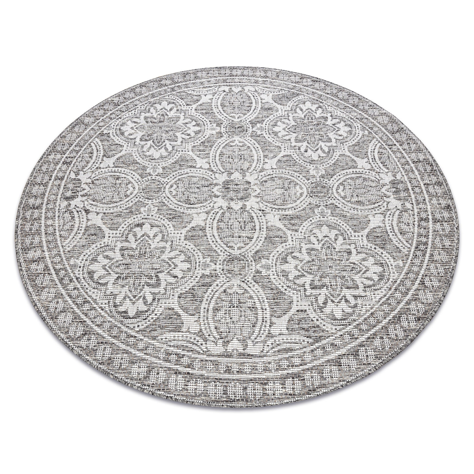 Dywan SZNURKOWY SIZAL LOFT 21193 koło BOHO kość słoniowa/srebrny/taupe koło 120 cm