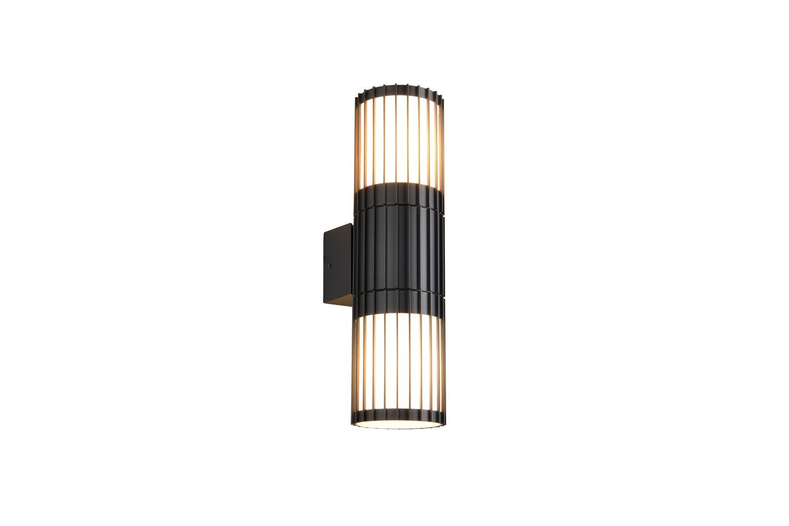 Kinkiet zewnętrzny prążkowana tuba góra-dół VOLGA czarny 2xE27x25W aluminium wym:30x8,5x11,5cm IP54 Trio