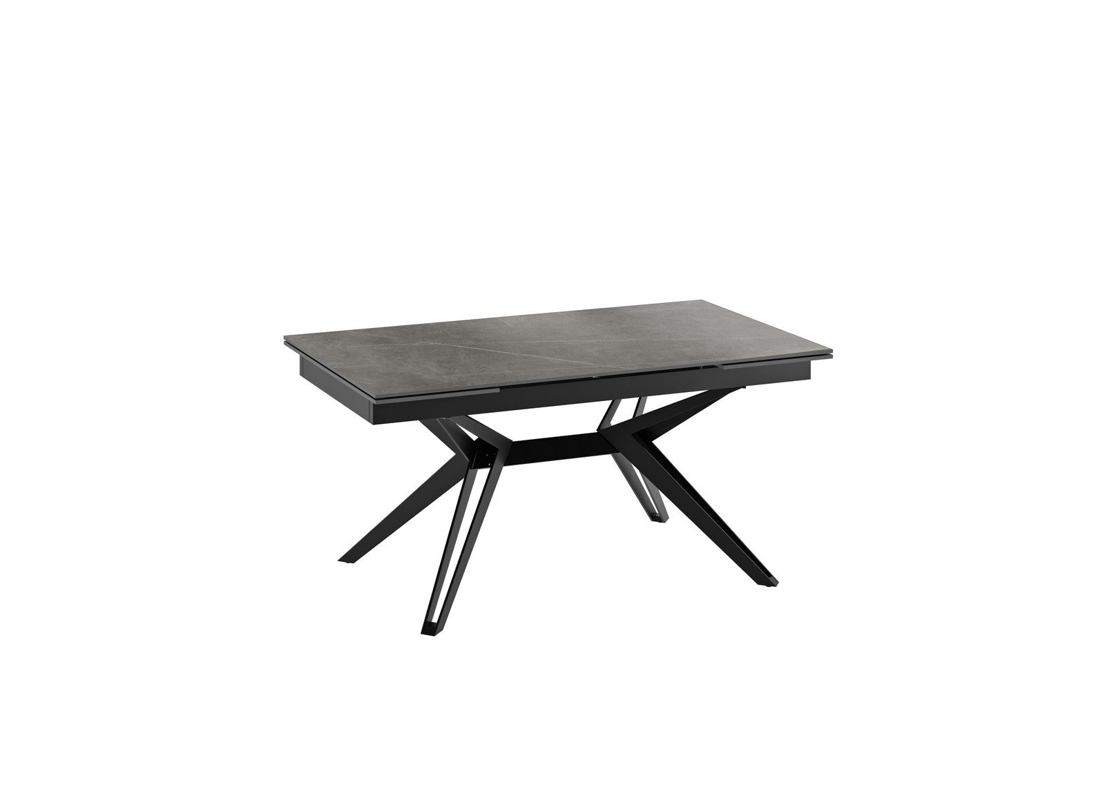Table extensible gris-noir 90 cm x 160-240 cm H. 76 cm