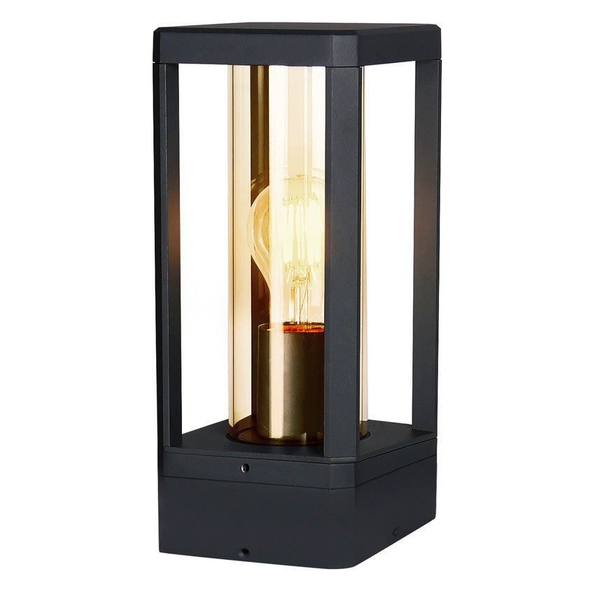 Lampa ogrodowa Cissus czarno-złota 1xE27x60W aluminium wym:24x12x12cm IP54 Candellux
