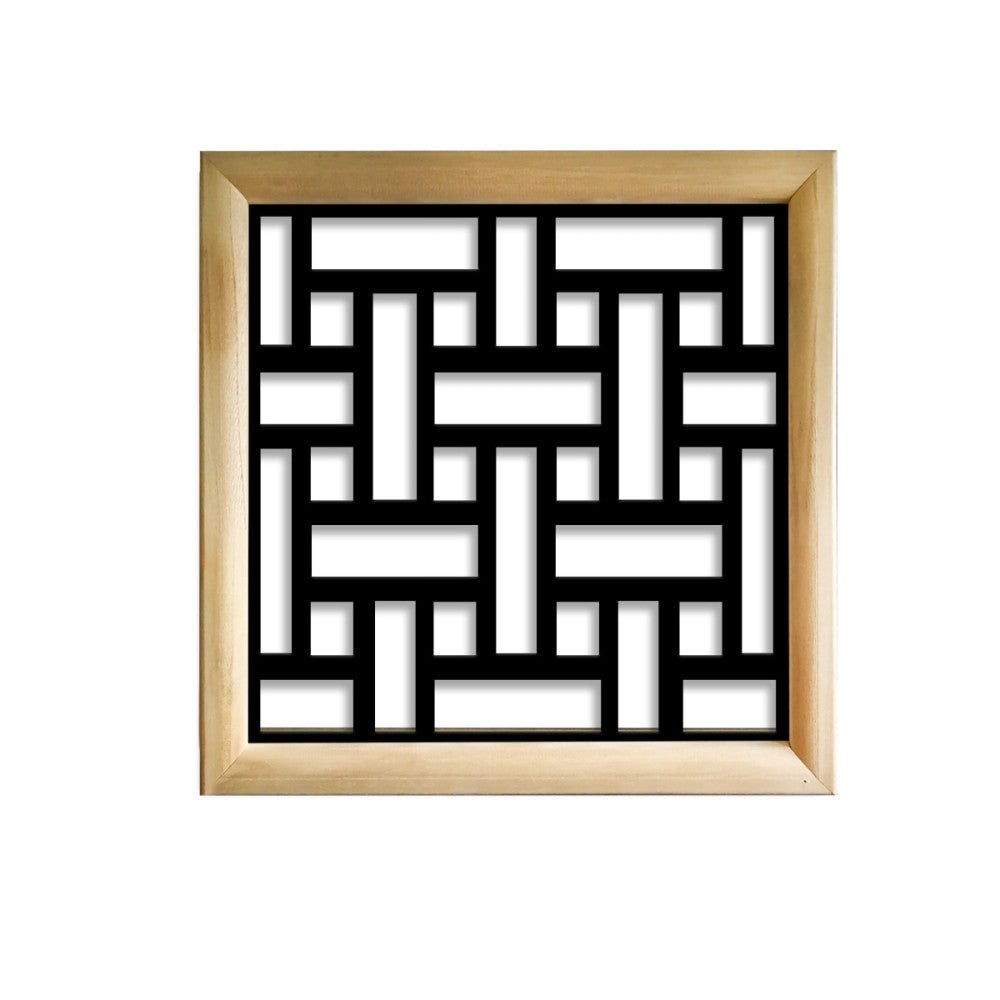 TRAMA - Moduły dekoracyjne kwadratowe z drewna i PCV - rozmiar 73x73 cm - grubość 64 mm - kolor wewnętrzny CZARNY