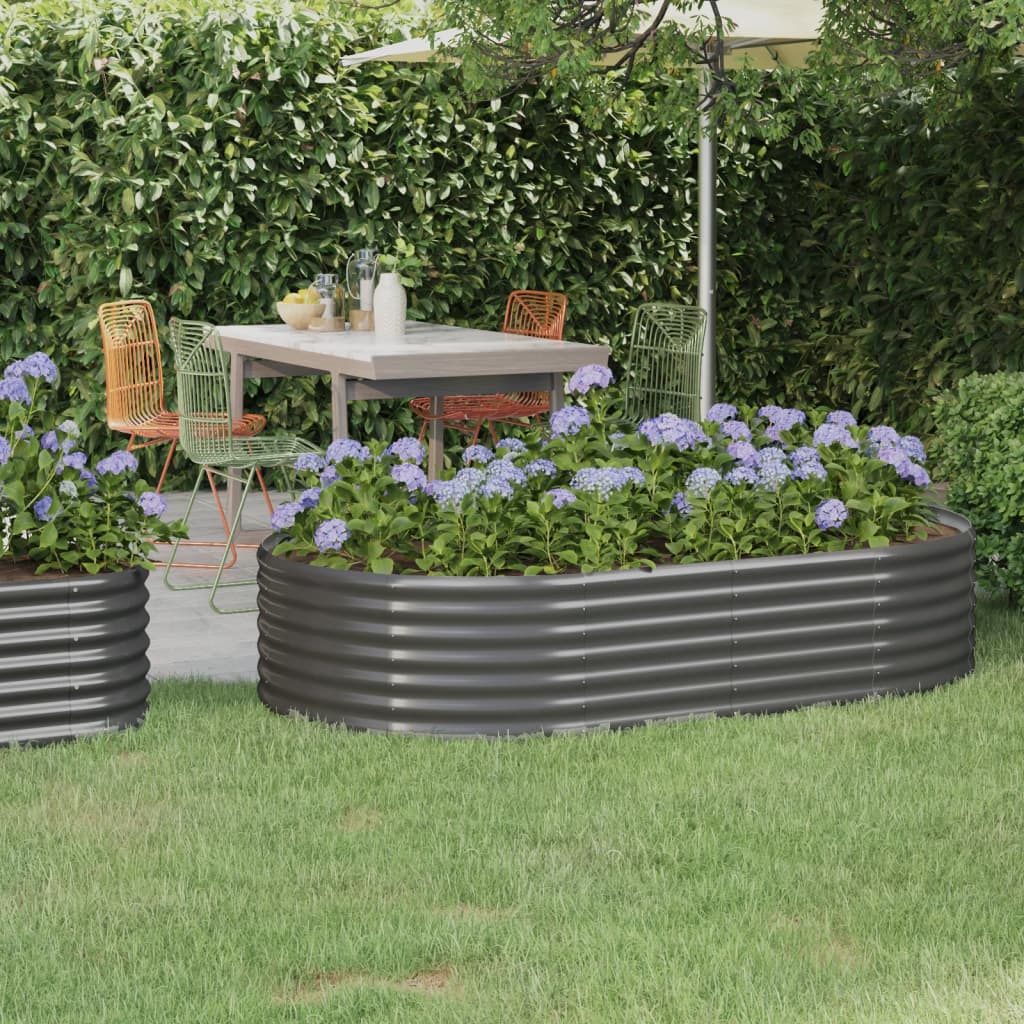 vidaXL Podwyższona donica, stal ocynkowana 175x100x36 cm szara