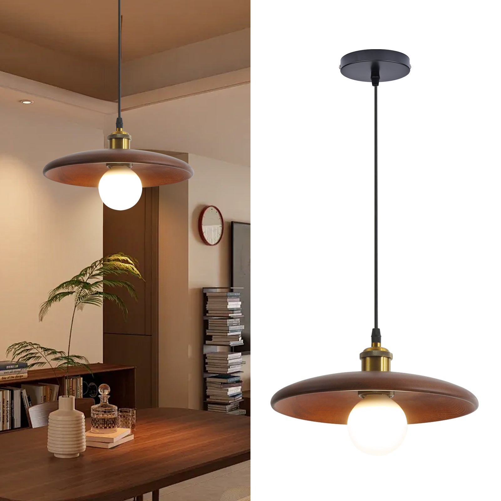 Lampa wisząca 35 cm, żyrandol vintage, plafon retro, lampka nocna, oprawa oświetleniowa na wyspę kuchenną, do jadalni, sypialni (bez żarówki)