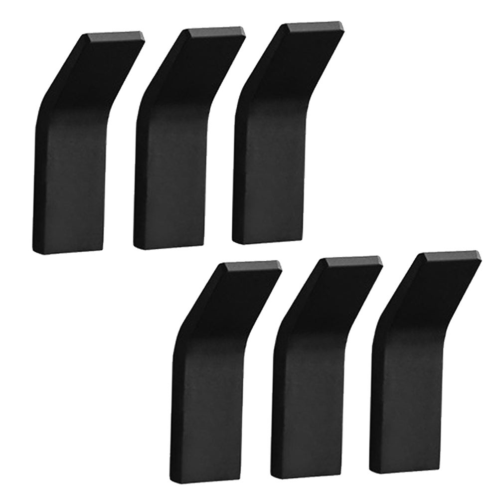 6 szt. samoprzylepnych aluminiowych haczyków na ręczniki, bez wiercenia, czarne, do łazienki i kuchni, 6 Pcs
