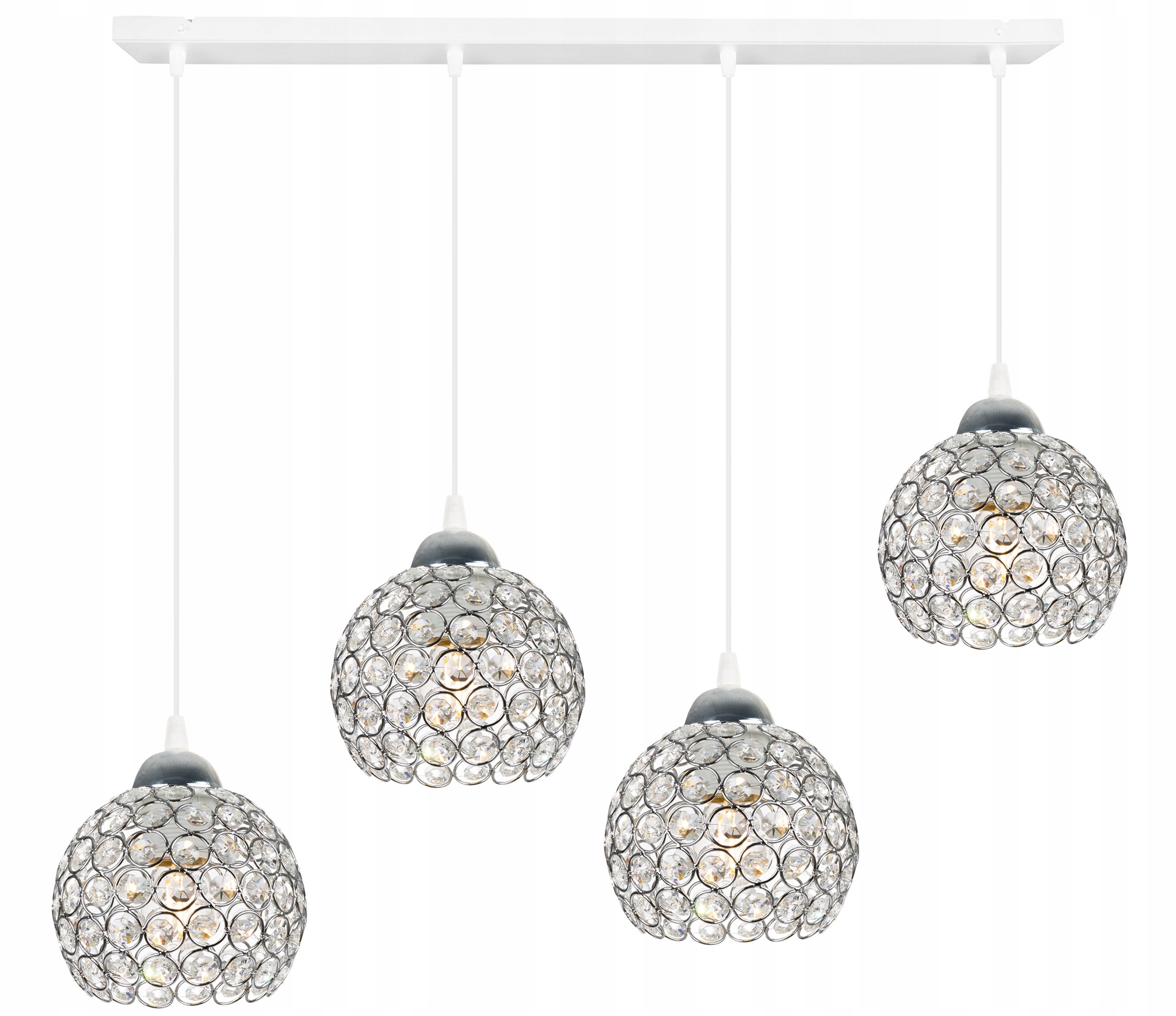 Lampa sufitowa wisząca Light Home LH Crystal 4x E27 60W biały