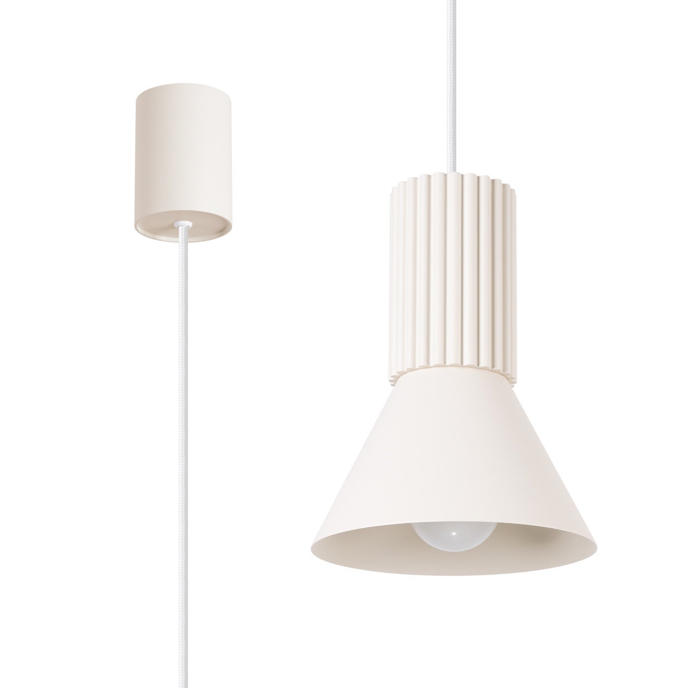 Sollux Estria Lampa sufitowa wisząca Dome Beżowa 1x E14