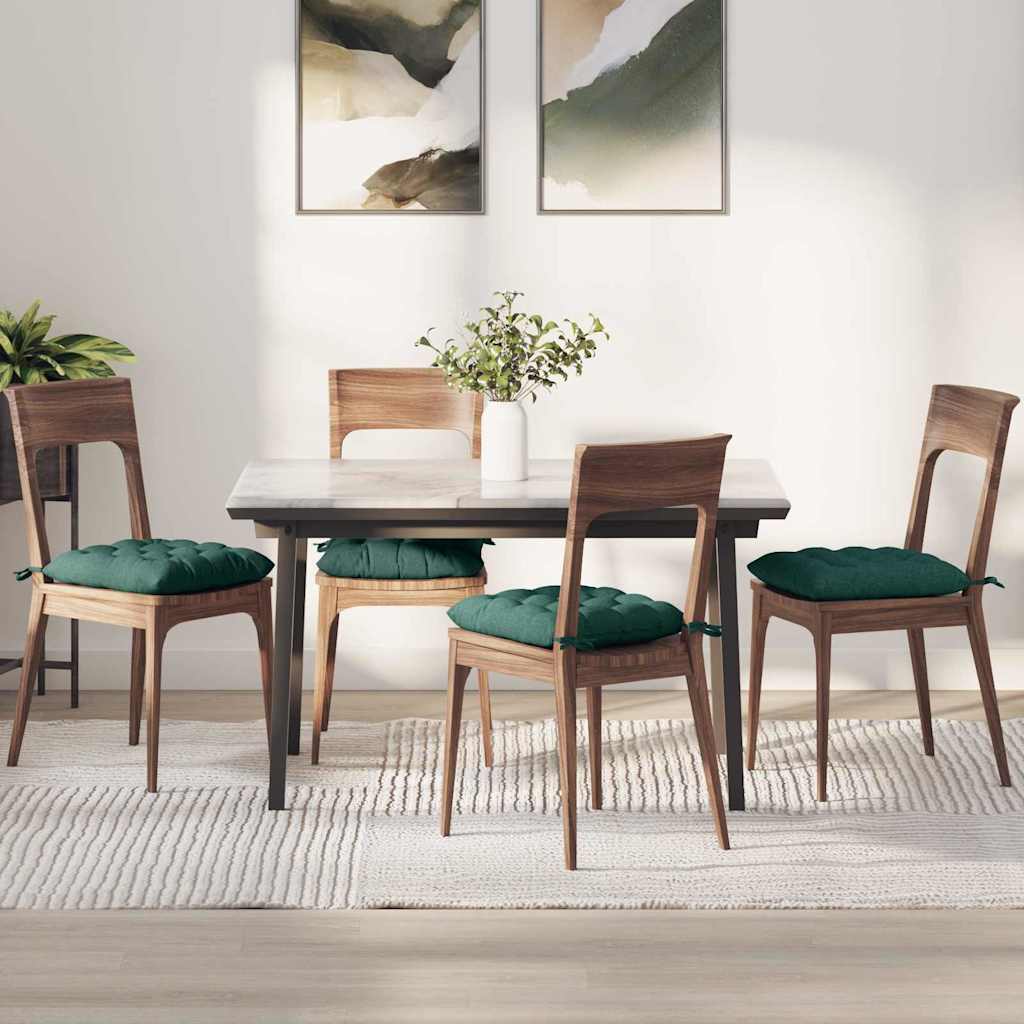 Poduszki na siedziska 4 pcs Ciemna zieleń 40 x 40 x 6 cm vidaXL