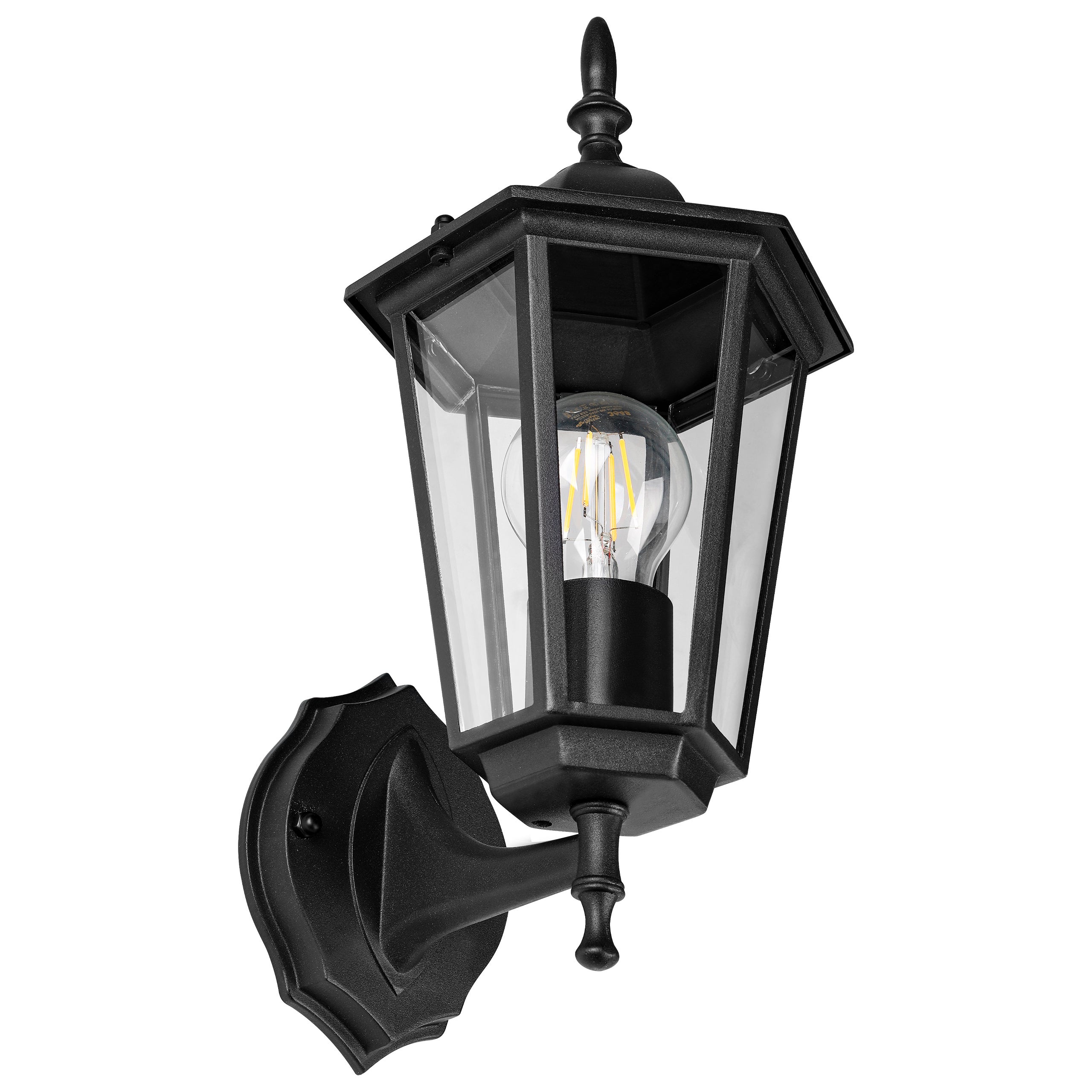 Lampa ogrodowa kinkiet E27 LED Victoria naścienna IP44 elewacyjna zewnętrzna czarna MasterLED