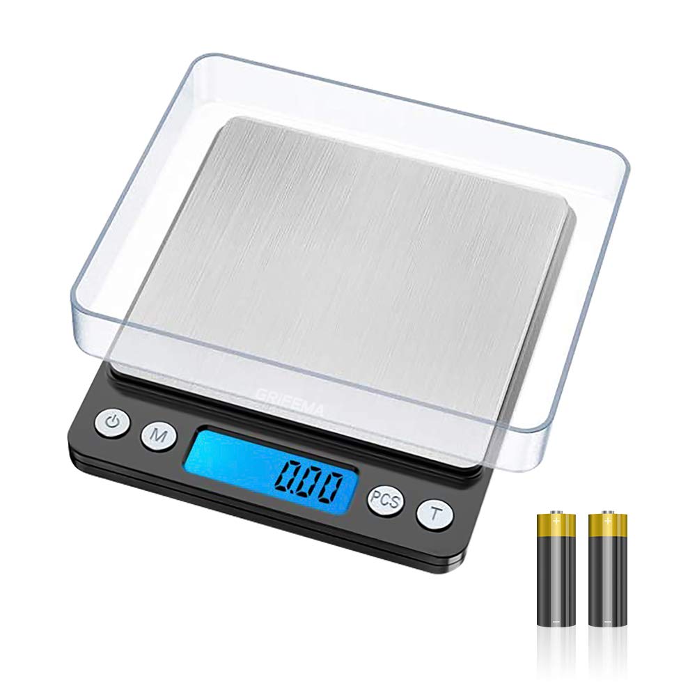 Wysokiej precyzji elektroniczna waga kuchenna, 500 g/0,01 g, z podświetlanym wyświetlaczem LCD, 6 jednostkami i funkcją tarowania, wielofunkcyjna cyfr