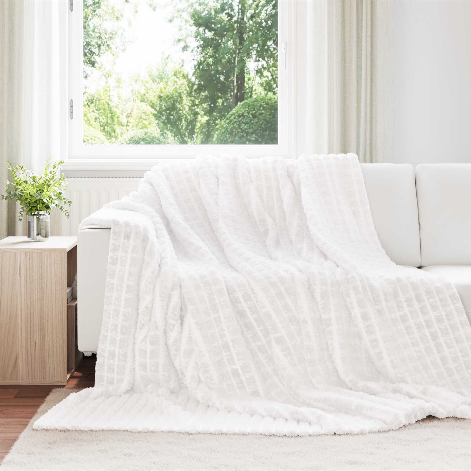Koce narzutowe 6 pcs Biały 240 x 220 cm Polar vidaXL