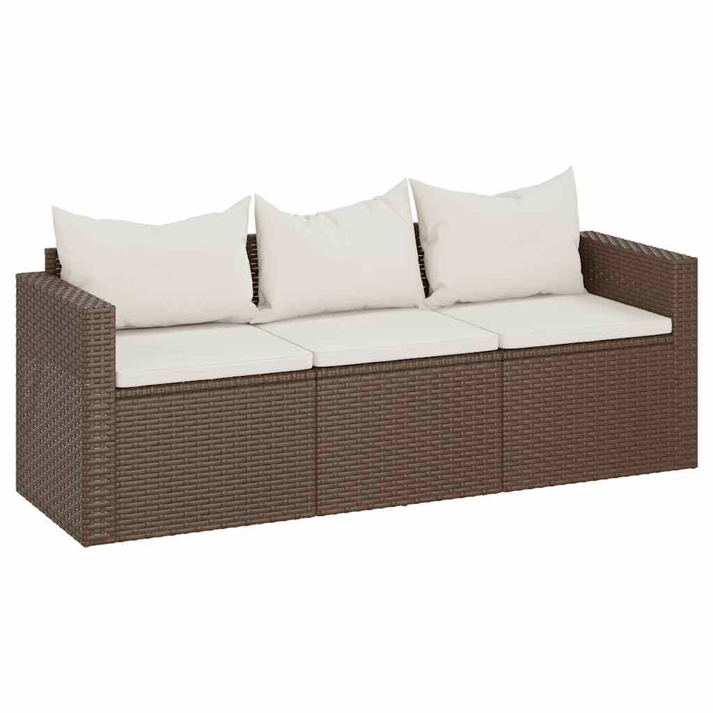 Sofa Ogrodowa z Poduszką Stalowa Brązowa