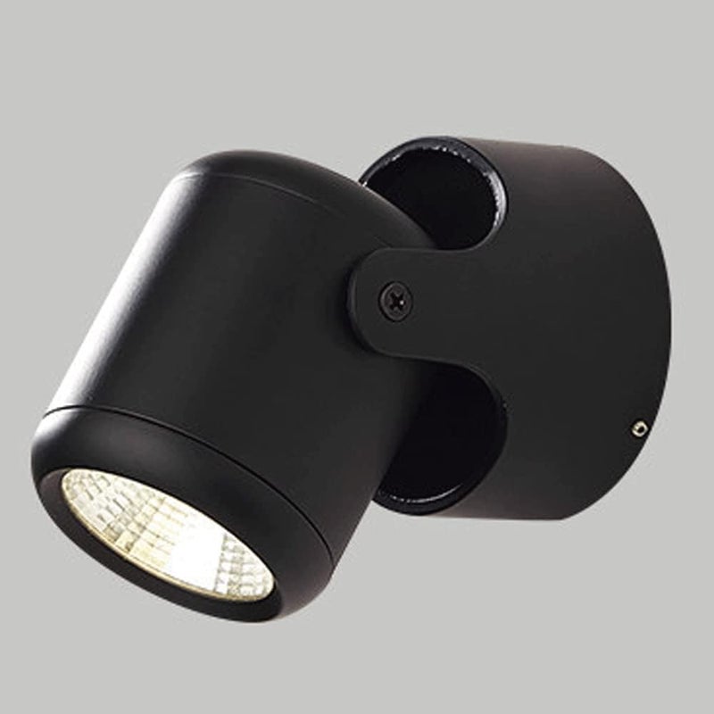 Reflektor LED, czarny, lampa ścienna LED 9W z pojedynczą głowicą, oświetlenie kuchenne, głowica regulowana w zakresie 270°, idealna do ścian, sypial