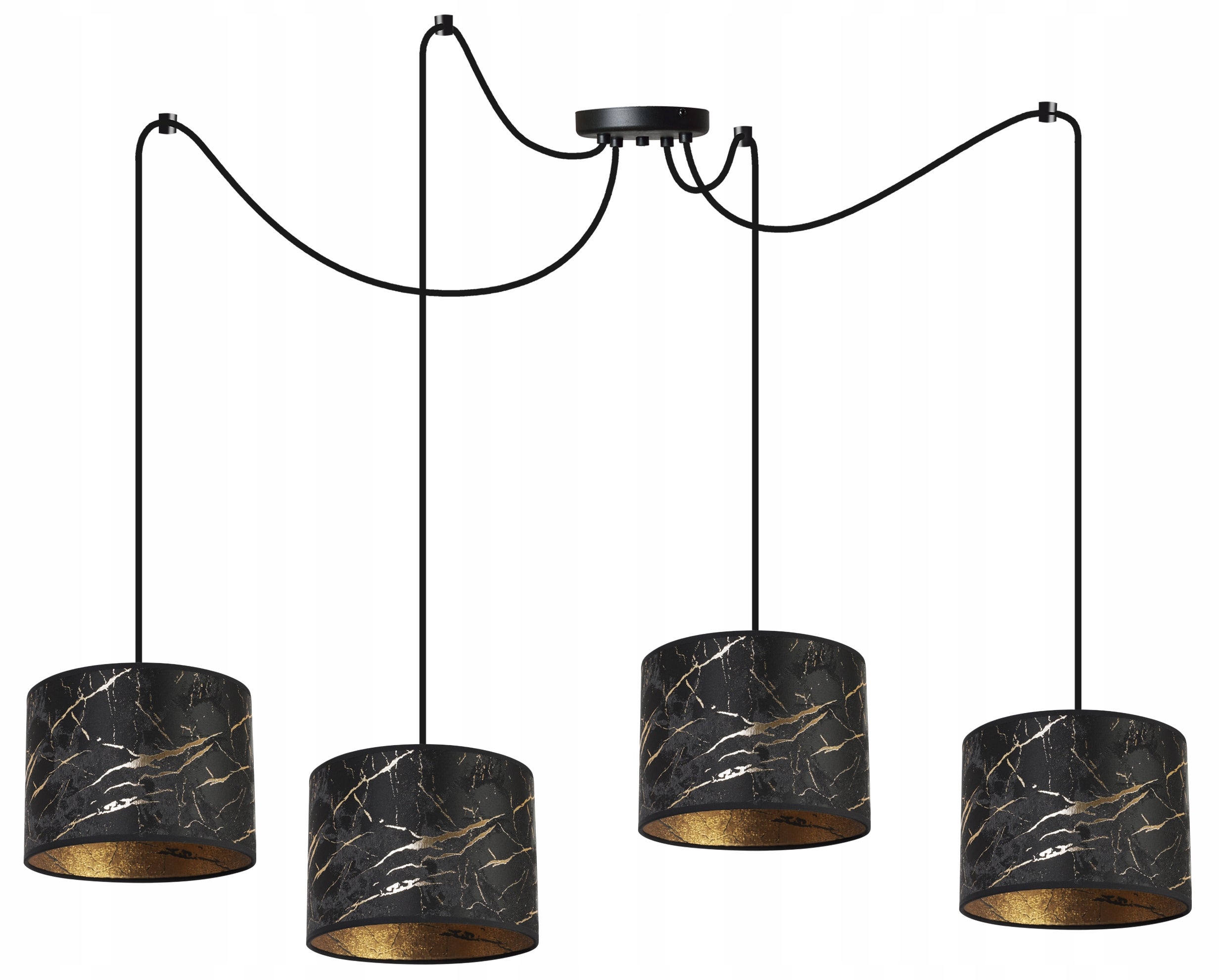 Lampa sufitowa wisząca Light Home LH Pająk Werona 4x E27 60W czarny/złoty
