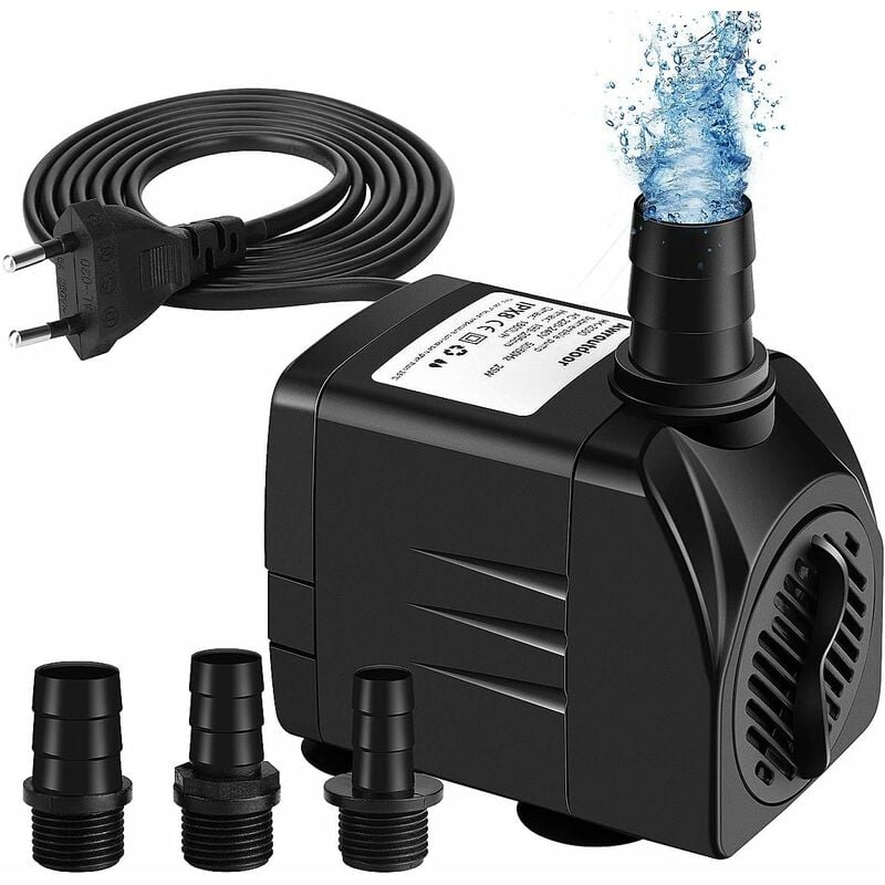 Pompa zanurzeniowa, 65W 3000L/H mini pompa akwariowa, regulowana pompa fontannowa do akwarium z fontanną stawową