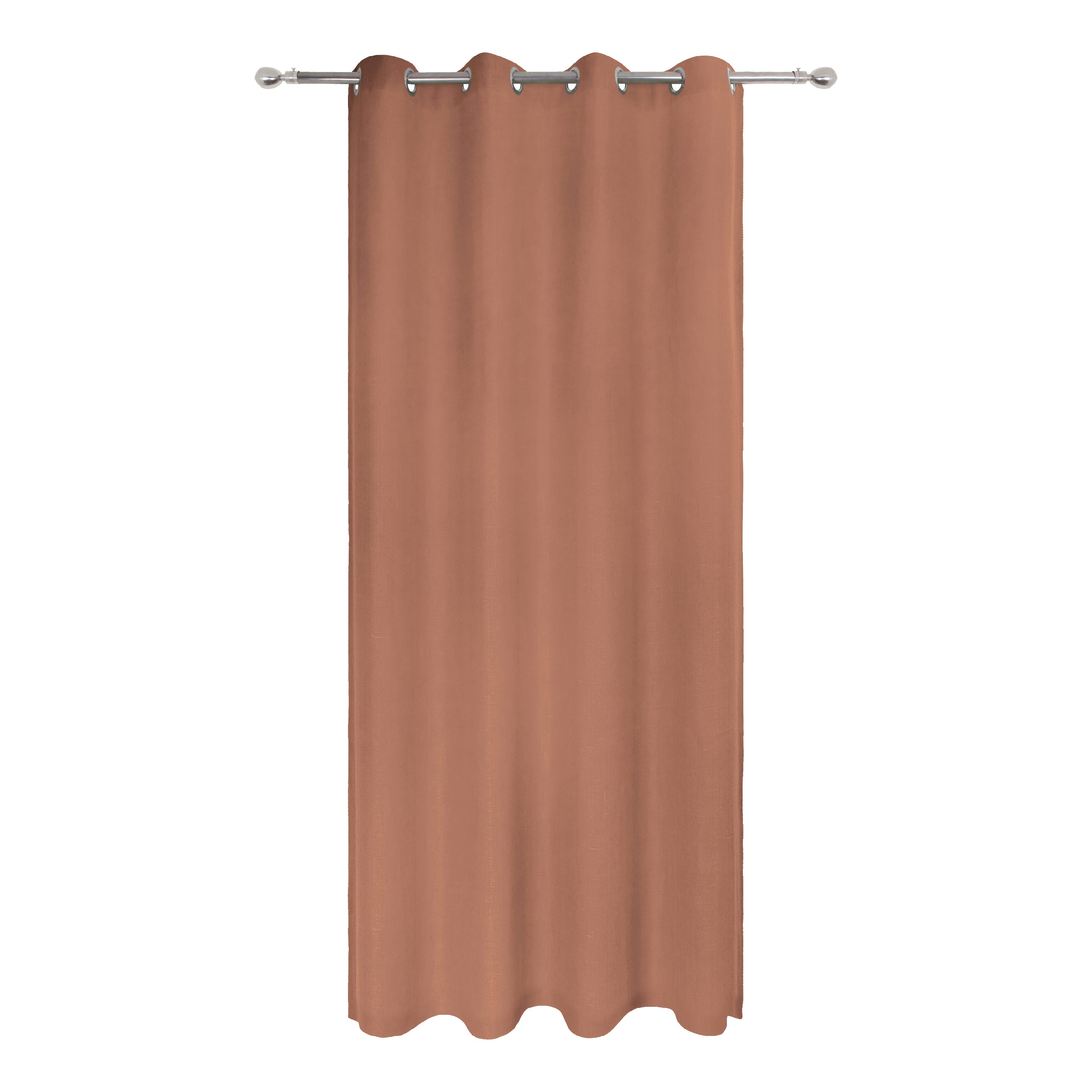 Zasłona zaciemniająca LENAYA - szer. 200 x wys. 280 cm - len - terakota - INSPIRE