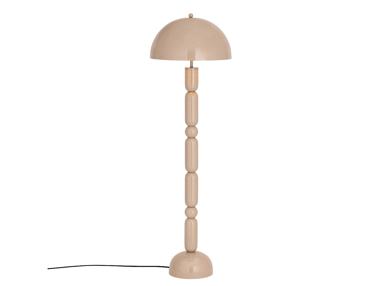 Lampa stojąca grzybek metalowa - Śr. 45 x Wys. 147 cm - Beżowy połysk - ELDON