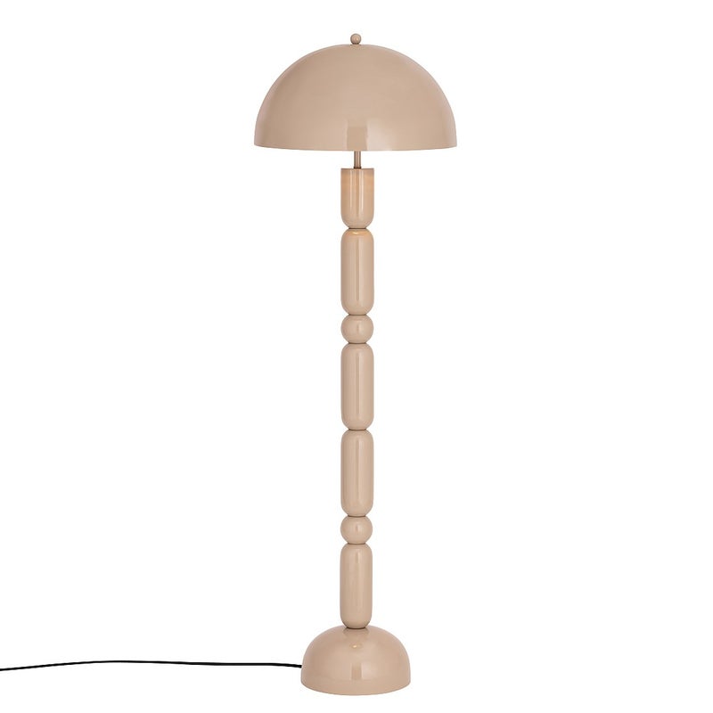 Lampa stojąca grzybek metalowa - Śr. 45 x Wys. 147 cm - Beżowy połysk - ELDON