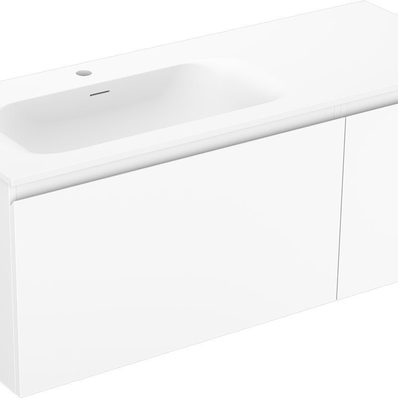 Mexen Orio szafka łazienkowa 120 cm z umywalką Vela lewą, 1S, 1D, biała mat - 91A13-12047-3-BBFF01-W23L01