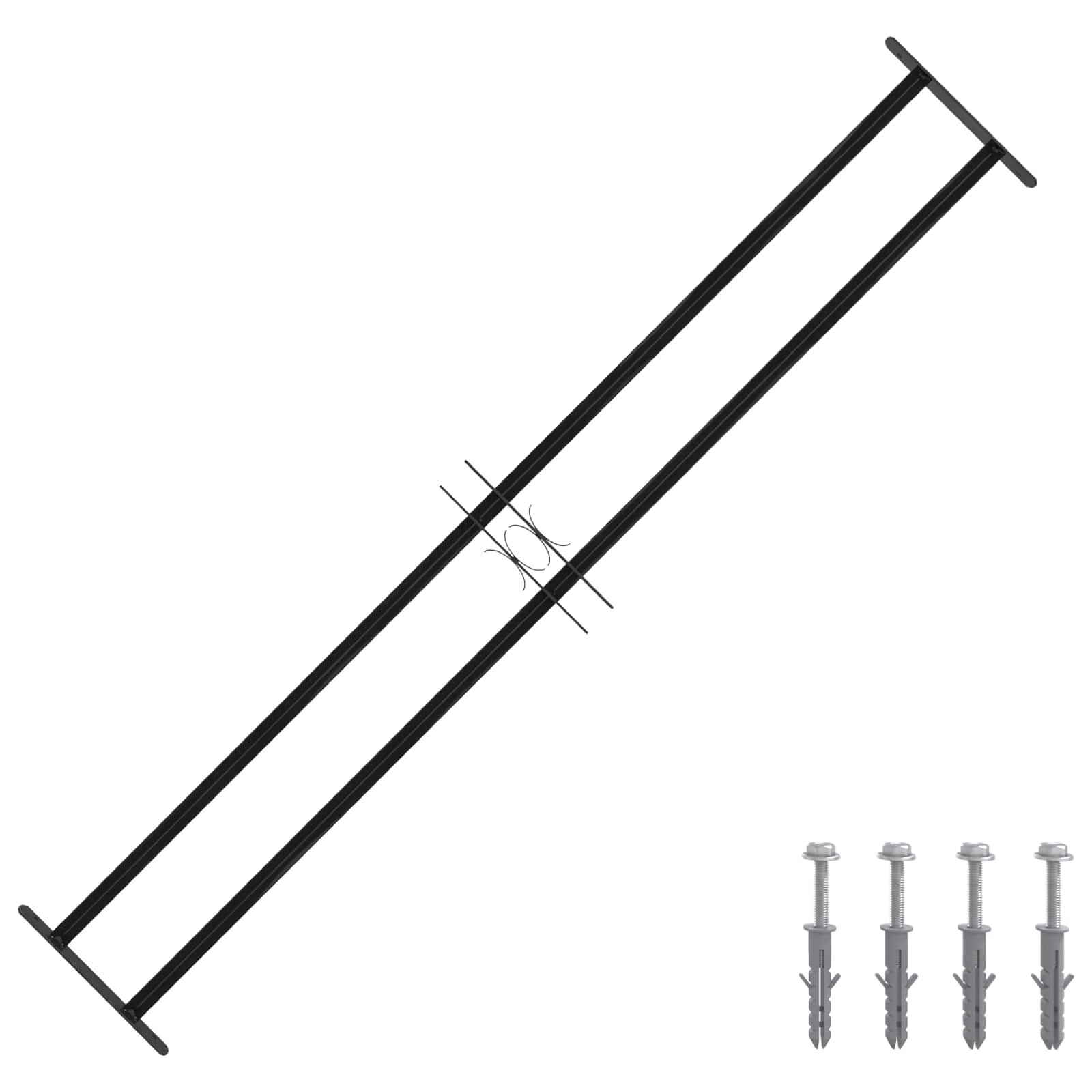 Kratka Okienna 176 x 30 cm Stal malowana proszkowo Czarny vidaXL