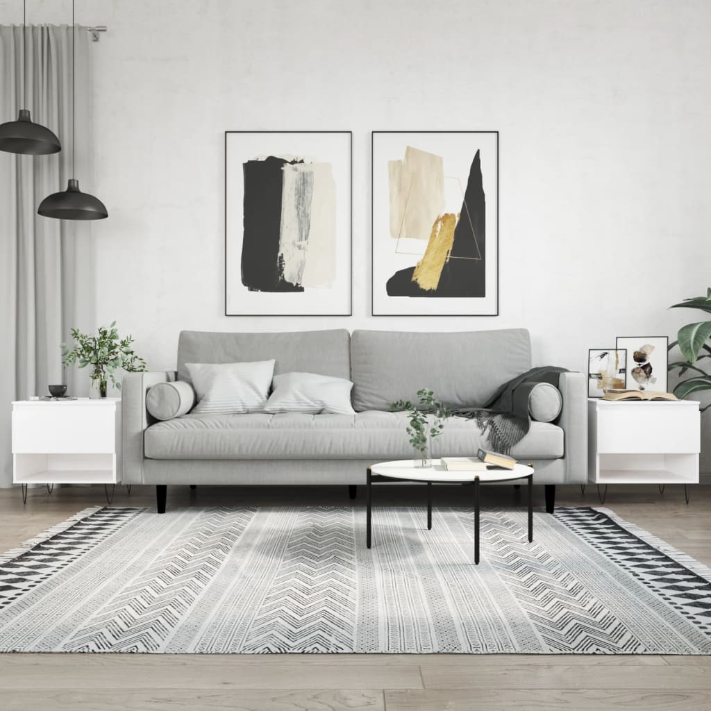 vidaXL Stoliki kawowe, 2 szt., białe, 50x46x50 cm