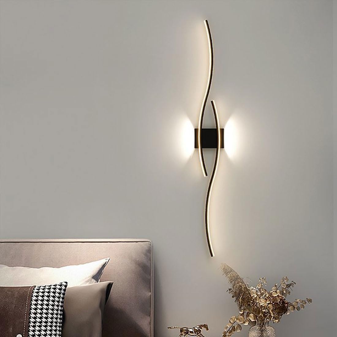 Nowoczesny kinkiet łukowy, wewnętrzny kinkiet LED, lampka nocna, lampa sufitowa, lampy dekoracyjne, 60 cm x 15 cm (światło ciepłe)