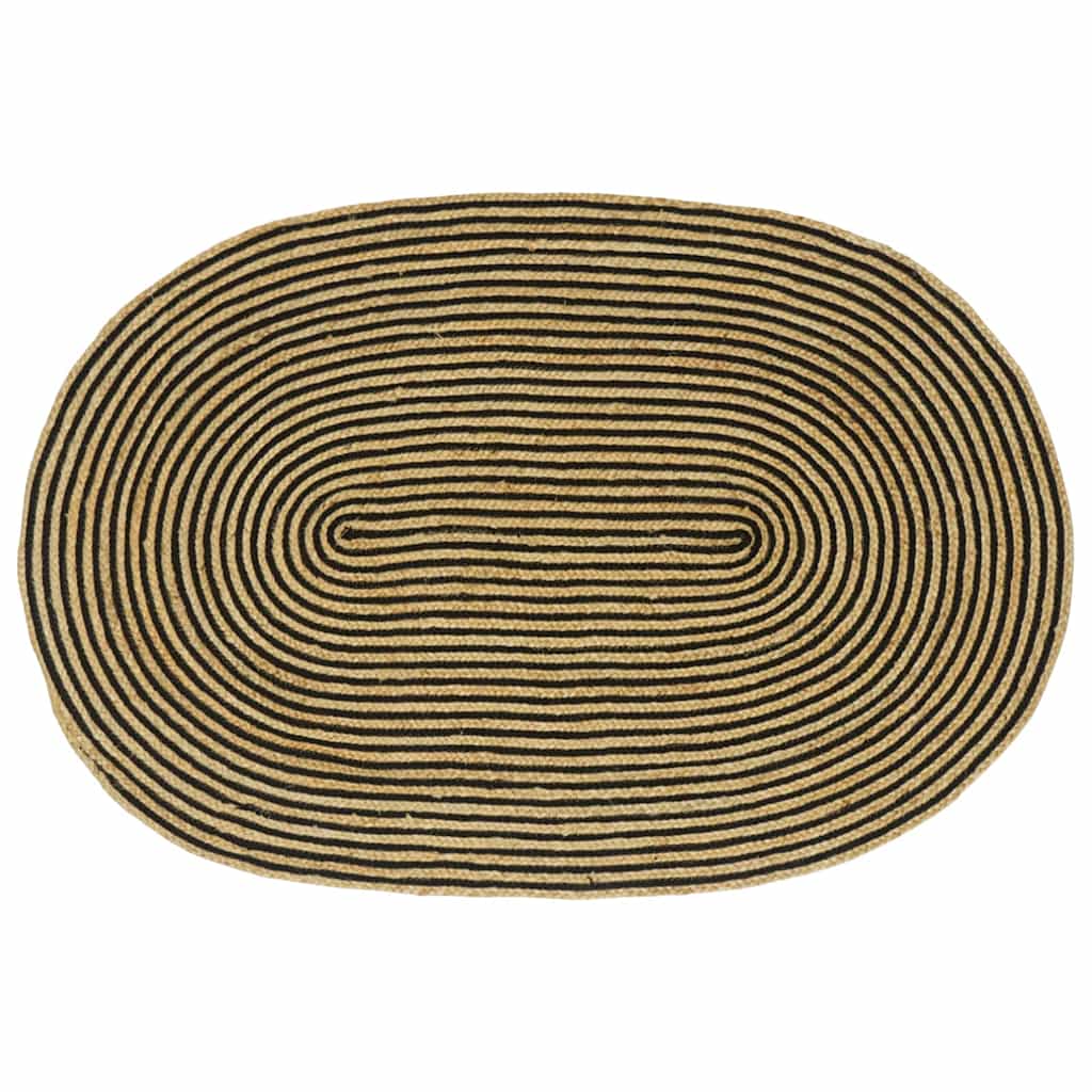Dywany pokojowe Naturalny i czarny 122 x 183 cm Juta vidaXL