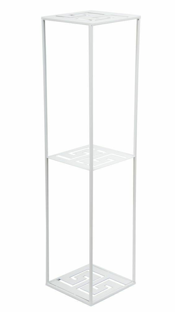 Kwietnik stojący metalowy HowHomely loft biały mat 100x24x24 cm 1 szt.