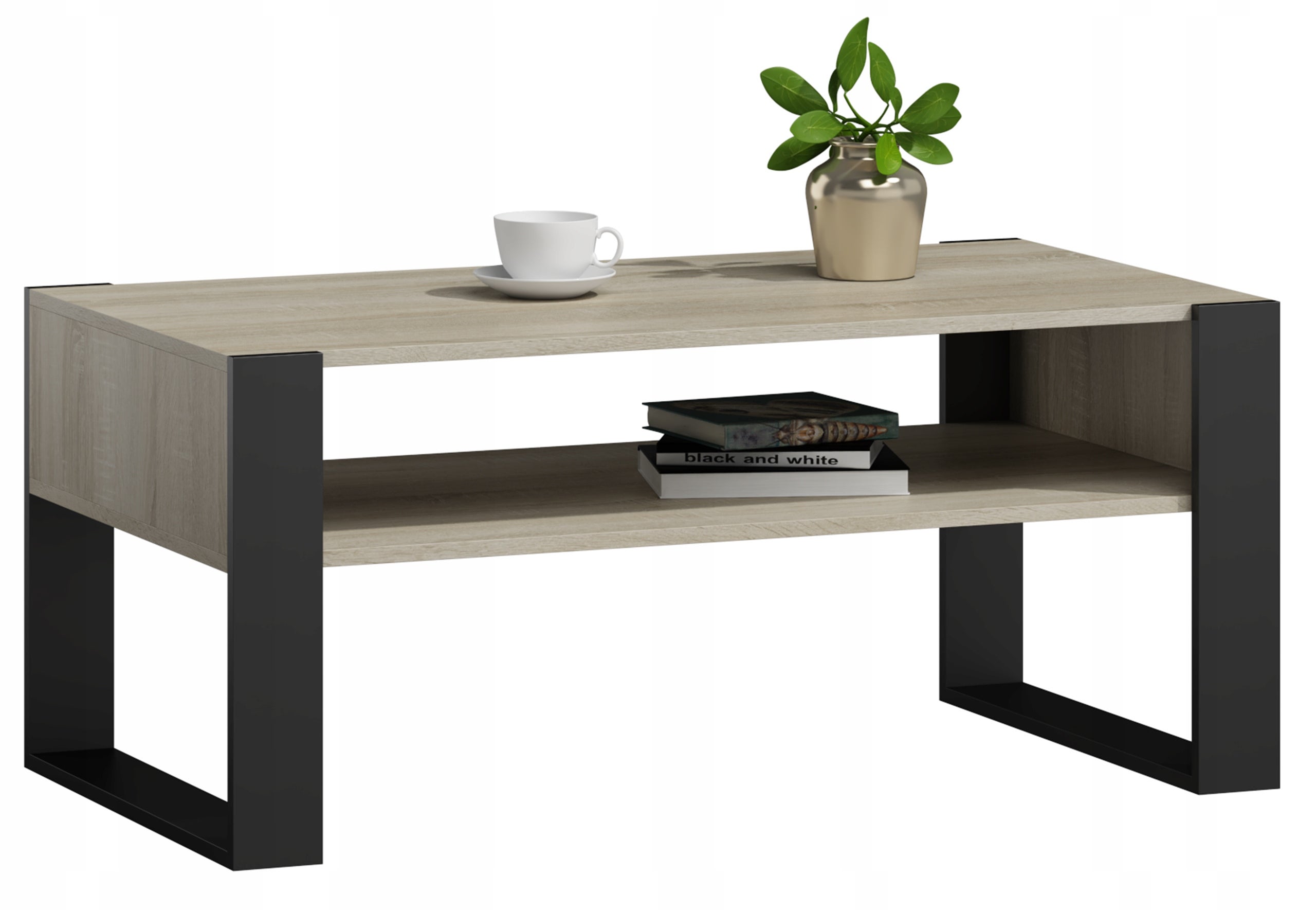 Ława stolik kawowy KAJA sonoma czarny loft retro